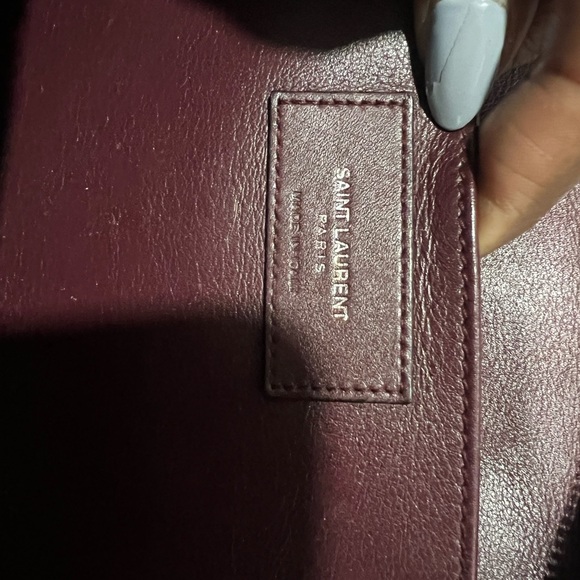 Yves Saint Laurent Cabas Maroon Leather Bag - Picture 8 of 10